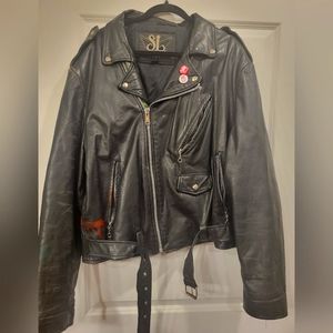 Berman's Street Legal Vintage Black Leather Jacket size 50